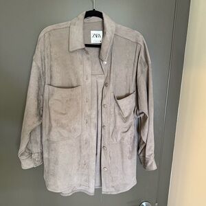 Zara Faux Suede Button Up Size S